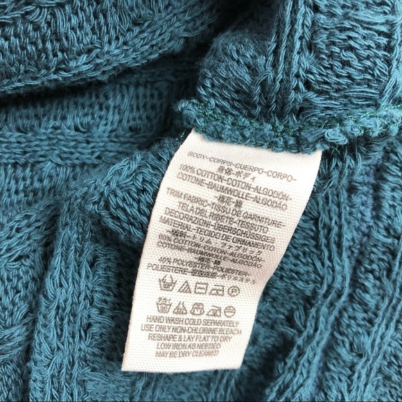 Free People teal open-weave slouchy dolman sweater scoop neck We the Free XS - Picture 14 of 14